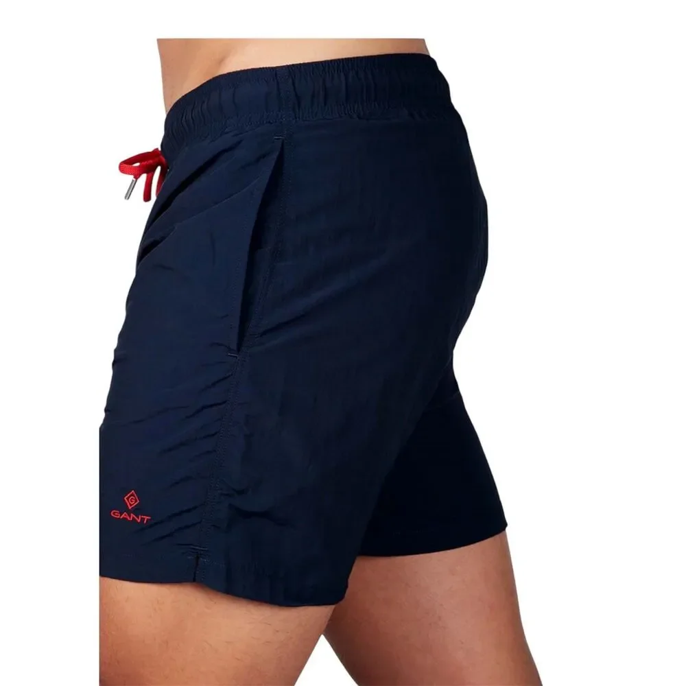 GANT Men's Swim Shorts 5XL  Mesh Insert Solid Color Marine Blue Classic Fit New